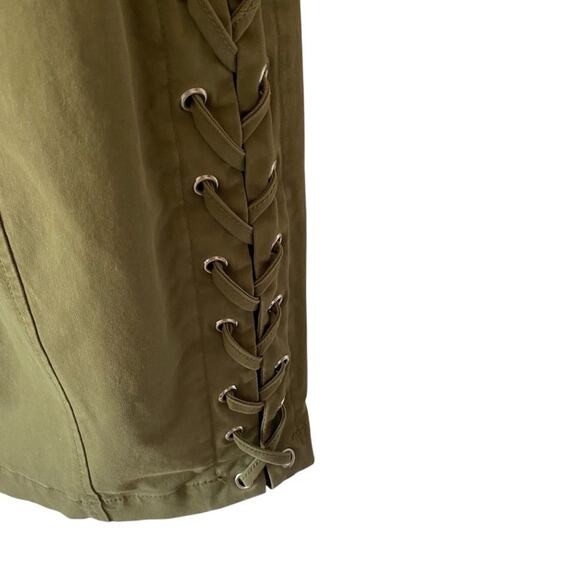 A.L.C. Valera Lace Up Sides Olive Green Sage Mini Dress size 2 - Picture 3 of 8